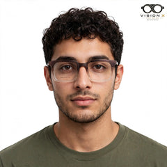 Perfect Brown rectangle optical frame for men view 4