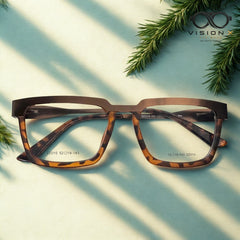 Perfect Tortoise rectangle optical frame for men view 2