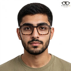 Perfect Tortoise rectangle optical frame for men view 4