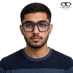 HOXCRS Blue rectangle optical frame for men view 4
