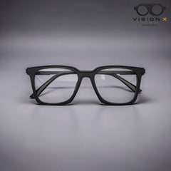 Perfect Black rectangle optical frame for men view 2