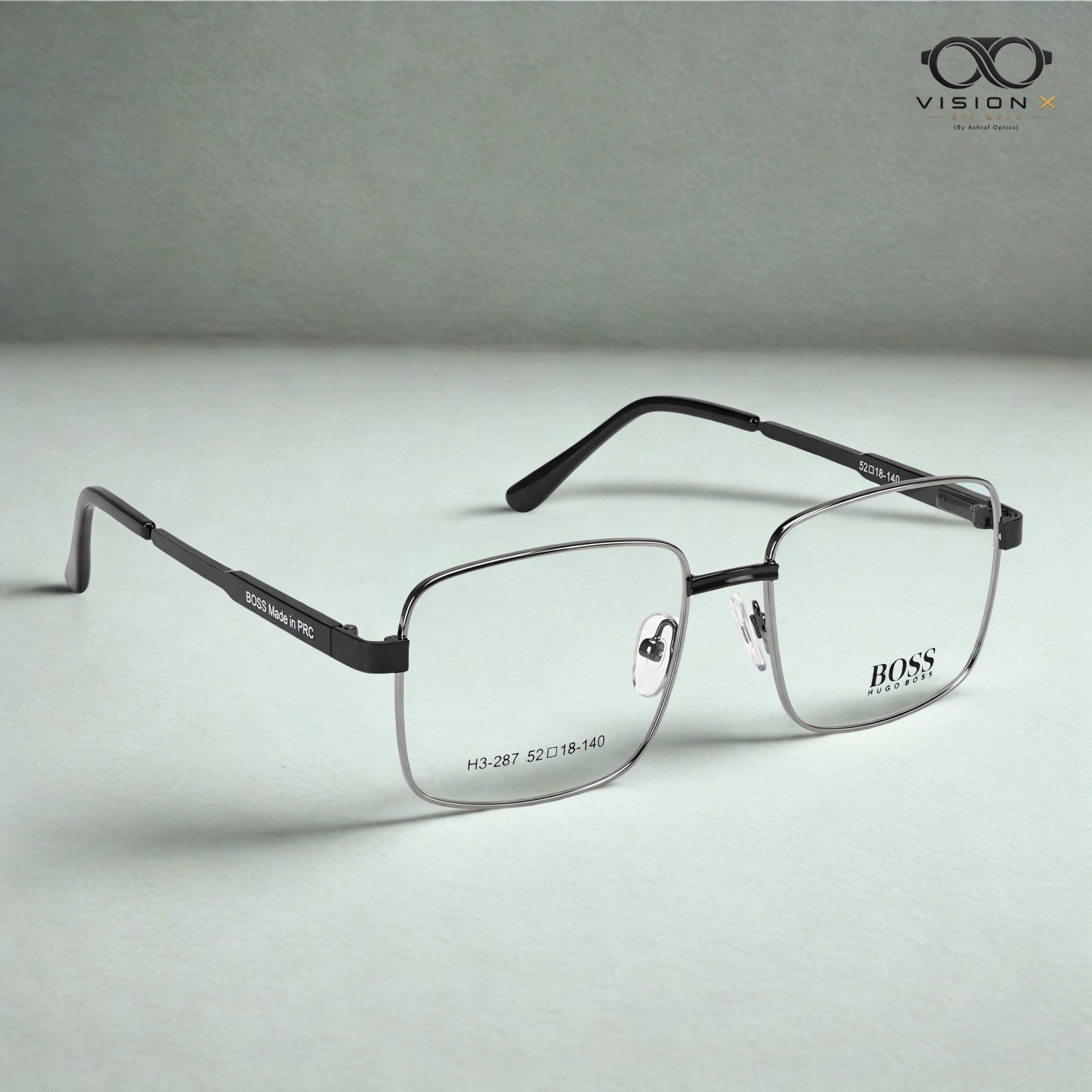 Boss Black rectangle optical frame for men