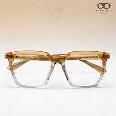 Diamond Amber Clear square optical frame for women