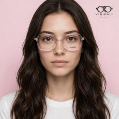 Chanel Clear Pink geometric optical frame for women view 4