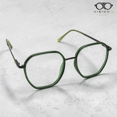 Bannerv Green geometric optical frame for women view 2