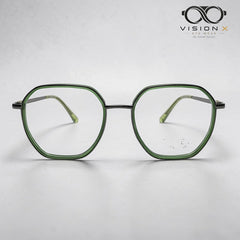 Bannerv Green geometric optical frame for women view 3