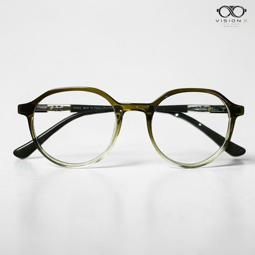 Gucci Olive Green round optical frame for women