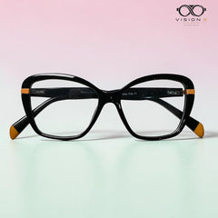 Bermando Black Orange cat eye optical frame for women