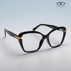 Bermando Black Orange cat eye optical frame for women view 2