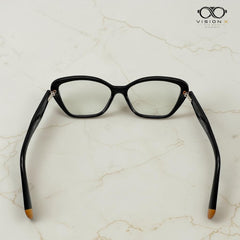 Bermando Black Orange cat eye optical frame for women view 3