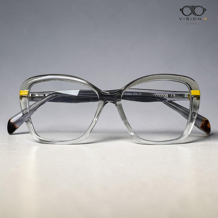 Bermando Clear Grey cat eye optical frame for women