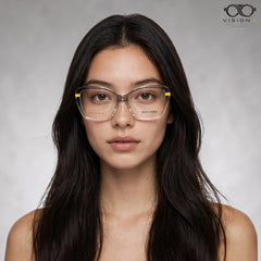 Bermando Clear Grey cat eye optical frame for women view 4
