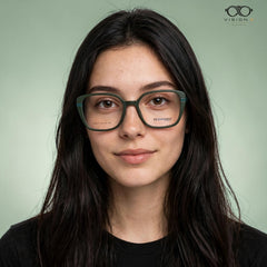Bermando Green cat eye optical frame for women view 4