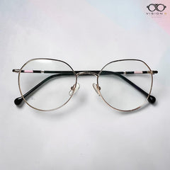 Mei Kailin Rose Gold Black geometric round optical frame for women view 2
