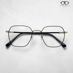 Mei Kailin Black Rose Gold geometric optical frame for women view 2