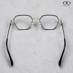 Mei Kailin Black Rose Gold geometric optical frame for women view 3