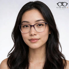 Swarovski Purple Clear cat eye optical frame for women view 4