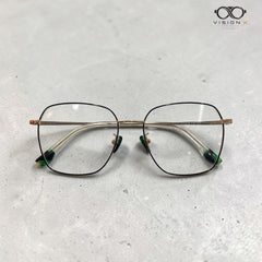 Mei Kailin Gold Green geometric optical frame for women