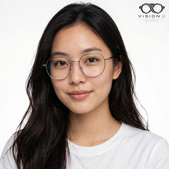 Mei Kailin Purple Rose Gold geometric round optical frame for women view 3