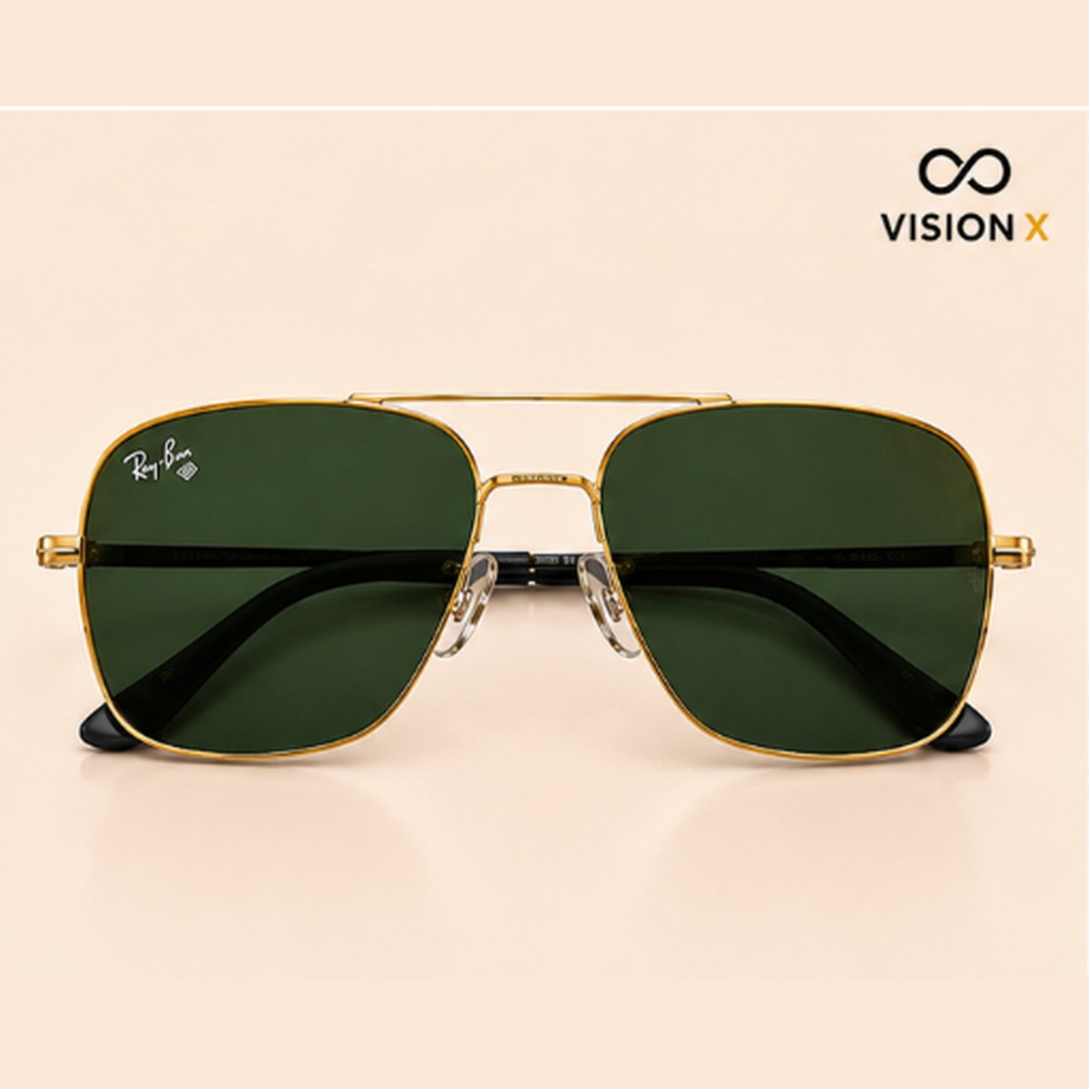 RAYBAN SQUARE AVIATOR GOLD S08 sunglasses view 3
