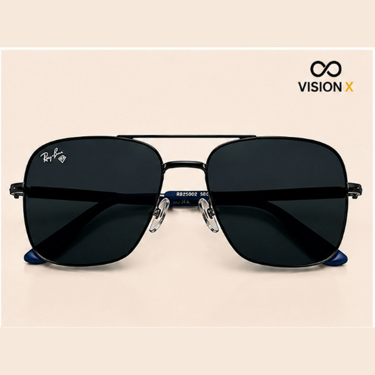 RAYBAN SQUARE AVIATOR BLACK S10 sunglasses view 2