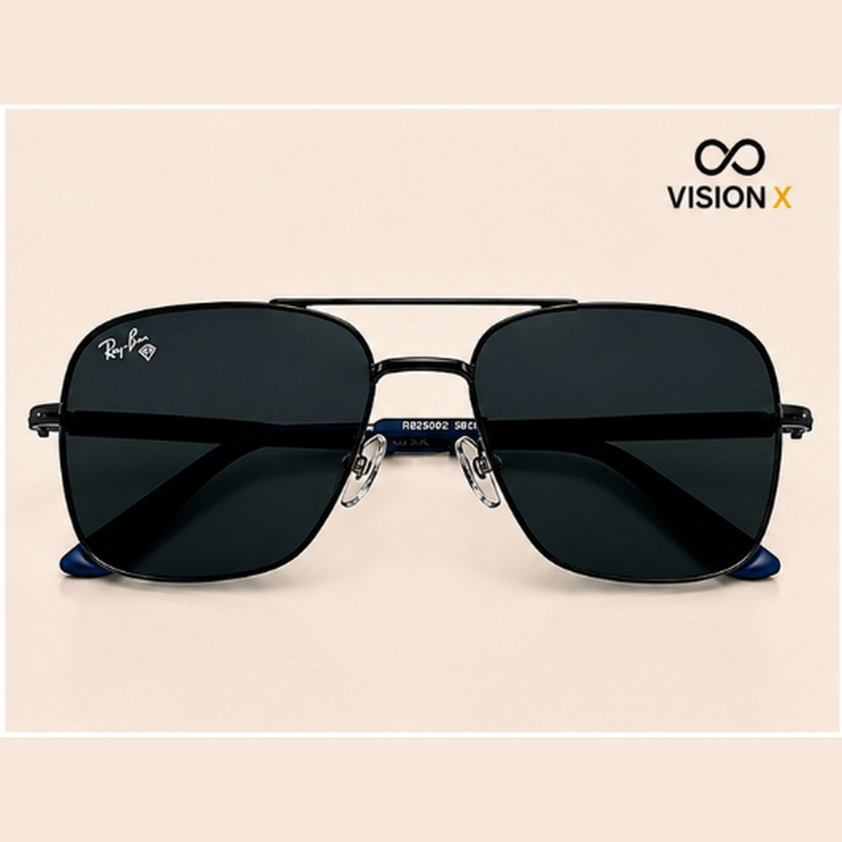 RAYBAN SQUARE AVIATOR BLACK S10 sunglasses view 3