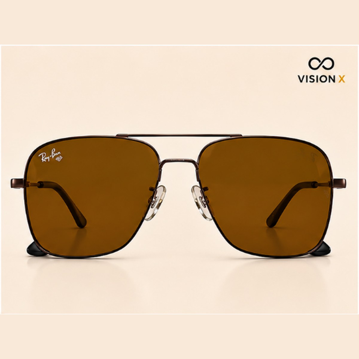 RAYBAN SQUARE AVIATOR BROWN S12 sunglasses view 2