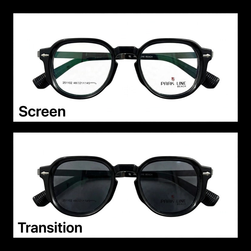 PARK LINE BEACH Dark Green round optical frame for men
