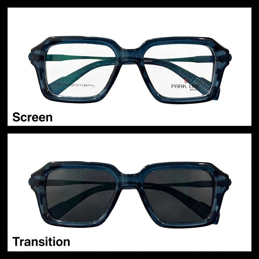 PARK LINE BEACH Dark Blue rectangle optical frame for men