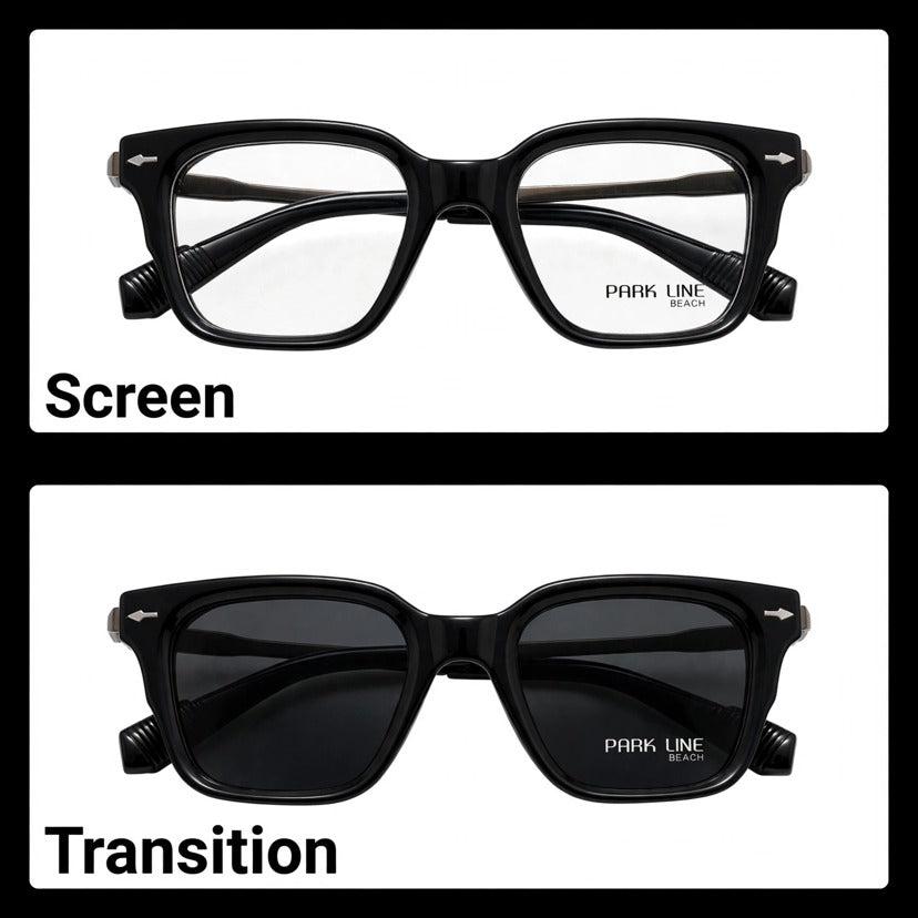 PARK LINE BEACH Black rectangle optical frame for men