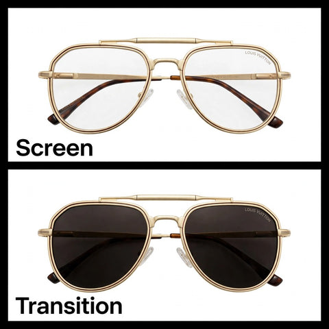 Louis Vuitton Gold aviator optical frame for men