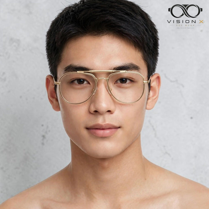 Louis Vuitton Gold aviator optical frame for men view 4