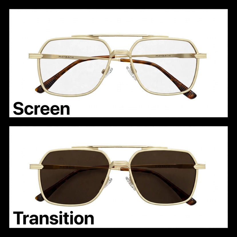 Maybach Gold aviator optical frame for men