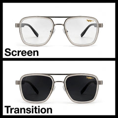 KALEIHEIPAI Silver navigator optical frame for men