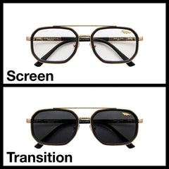 KALEIHEIPAI Gold/Black navigator optical frame for men