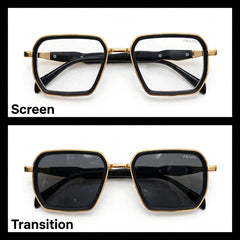 Prada Black/Gold rectangle optical frame for men