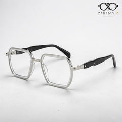 Prada Silver/Grey rectangle optical frame for men view 2