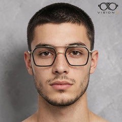 Classic Black/Gold navigator optical frame for men view 4