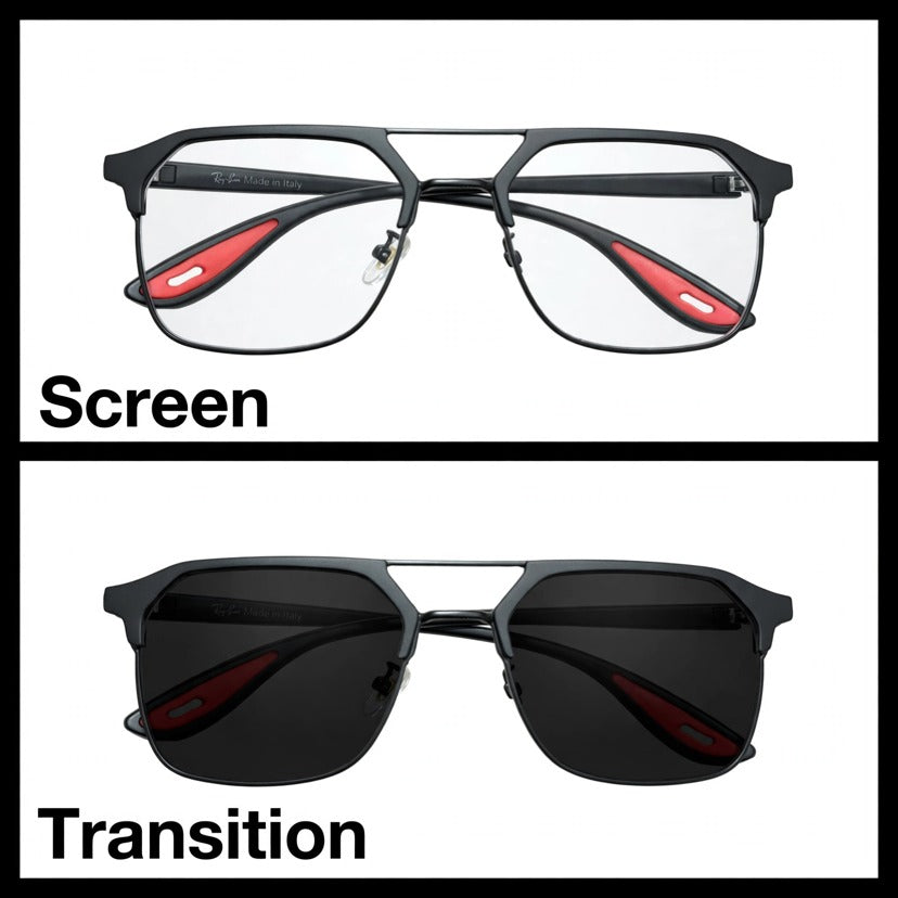 Ray-Ban Black/Red navigator optical frame for men