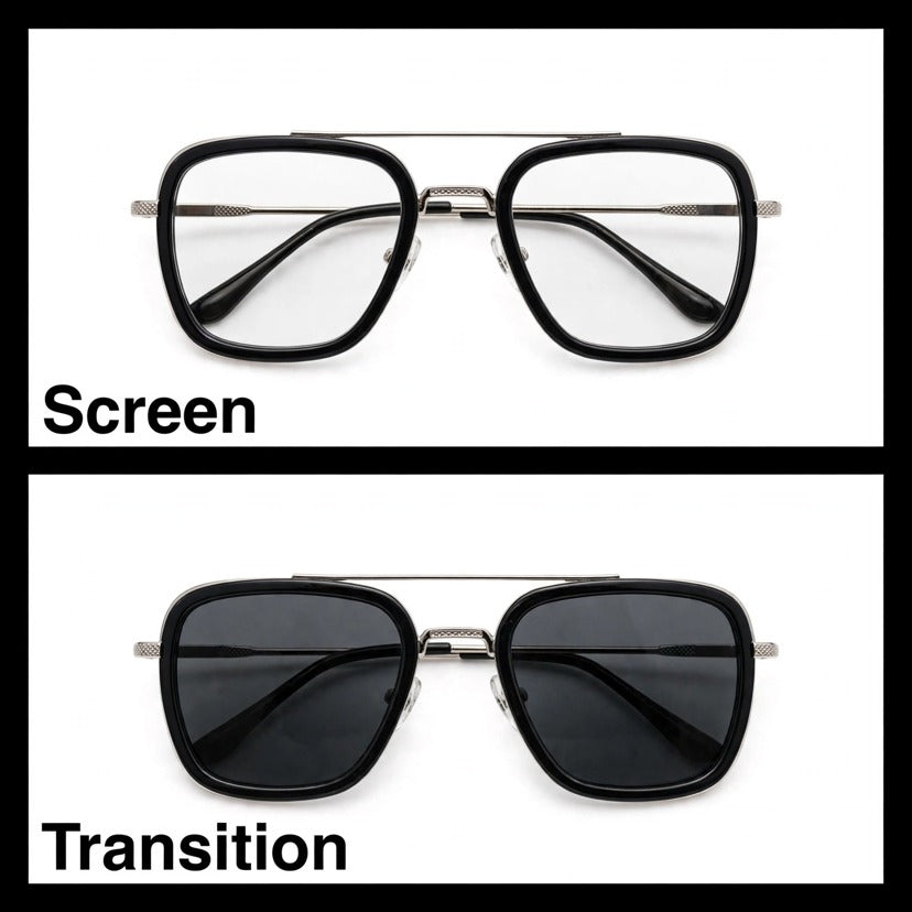 Tony Stark Black navigator optical frame for men