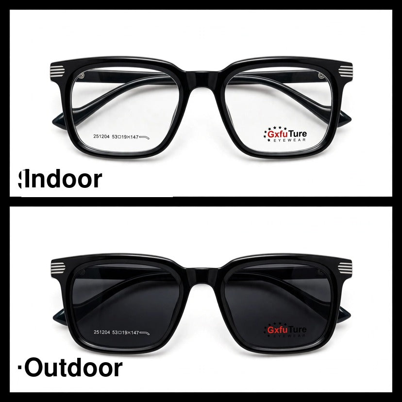 GxfuTure Black rectangle optical frame for men