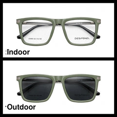DESIGNEL Olive Green rectangle optical frame for men