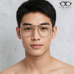 Louis Vuitton Gold aviator optical frame for men view 4