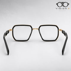 Prada Black/Gold rectangle optical frame for men view 4