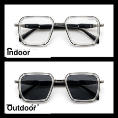 Prada Silver/Grey rectangle optical frame for men