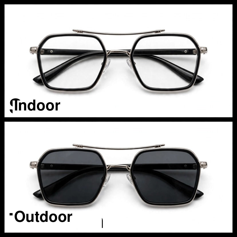 Classic Black/Silver navigator optical frame for men