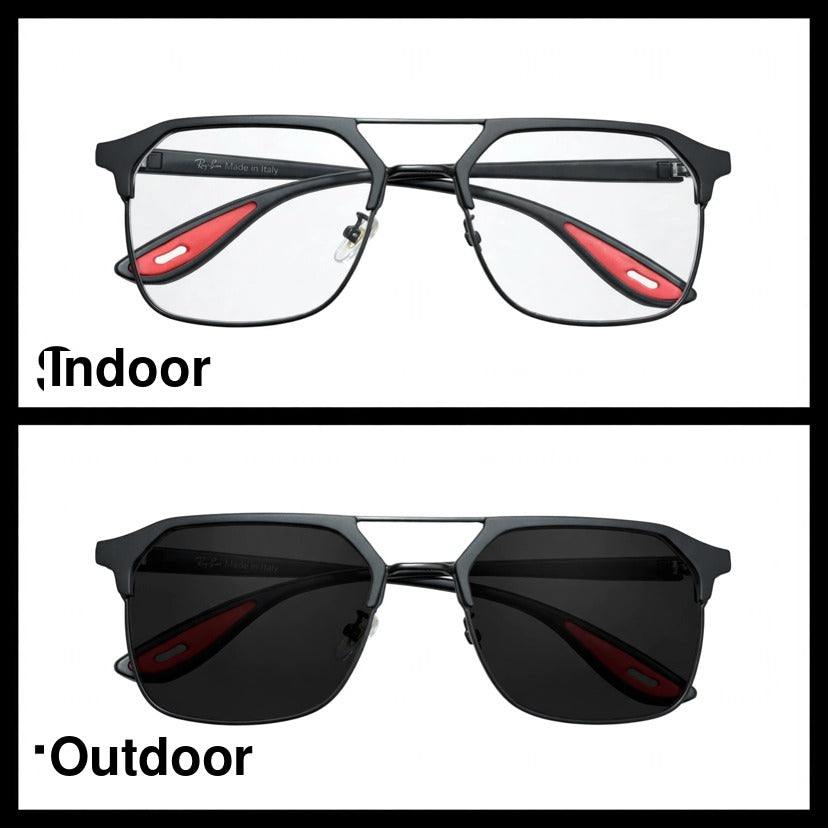 Ray-Ban Black/Red navigator optical frame for men